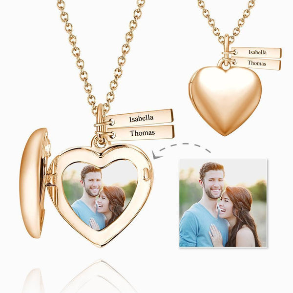 Custom Heart Photo Locket Bracelet