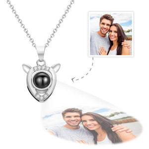 Stainless Love Heart Crown Lock and Key Pendant Necklace Set, 100 Languages  I Love You Couples Projection Jewelry